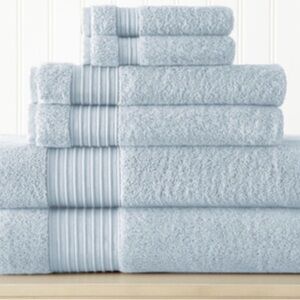 Amrapur 6 Pc Ultra Soft Turkish Cotton Towel Set Light Blue 5TL6TRKG-BLU-ST